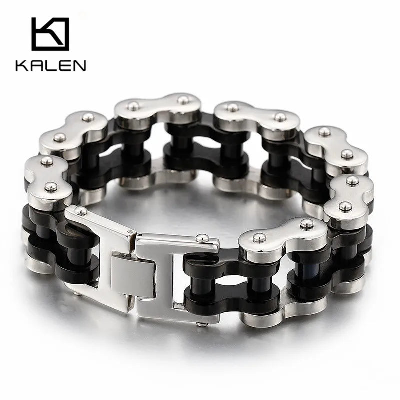 VIKING Mens Heavy Chunky Motorcycle Chain Bracelet – Silver Stainless Steel