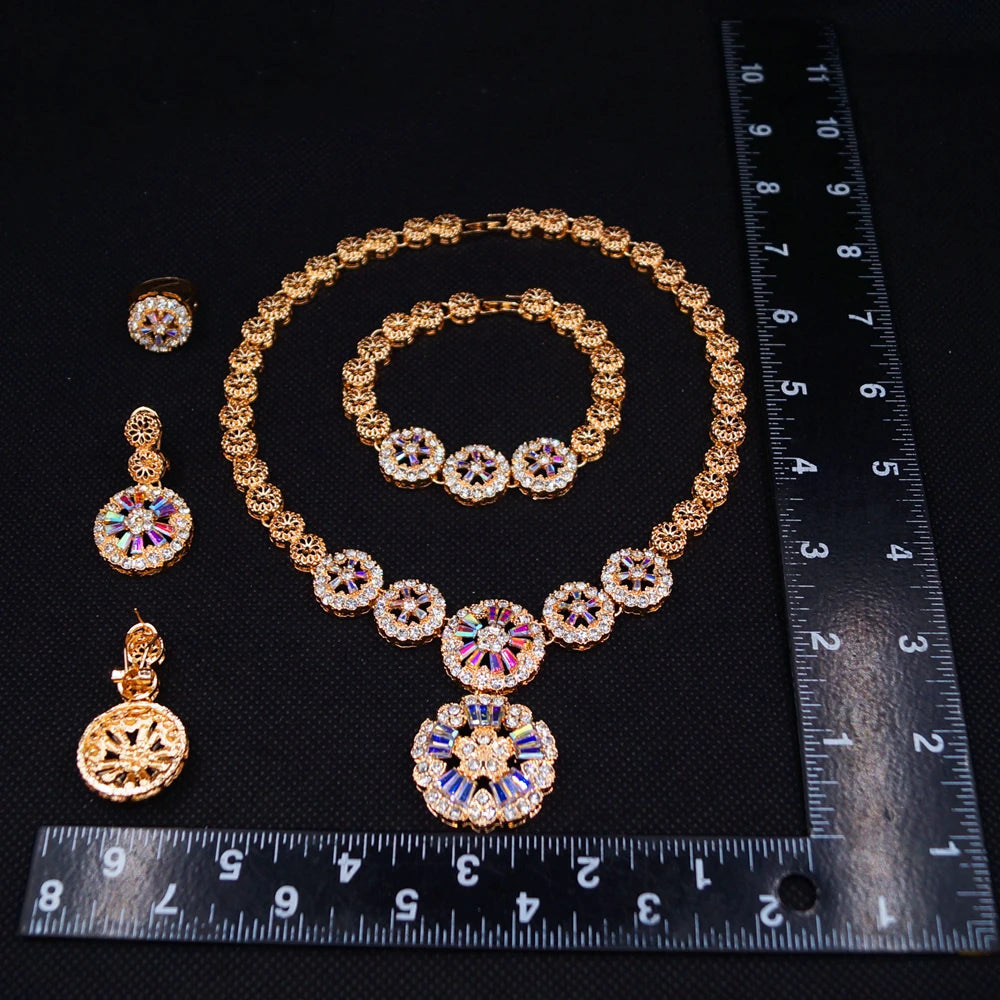 Zhuerrui Nigerian 18k Gold Plated Jewelry Set Brazil Gold Designer Wedding Jewellery Set Fashion Necklaces Jewelry SetsHB2501414