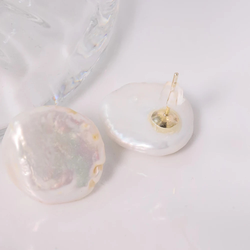 Natural Freshwater White Baroque Pearl Earrings Korean Style Women Luxury Jewelry Fashion Ladies and Girls Gift GE1522