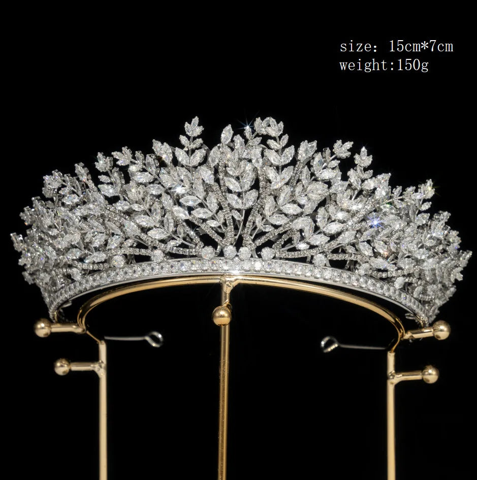 Queen Crown and Tiaras Rhinestone Zircon Headpiece Hair Accessories for Beauty Pageants and Weddings