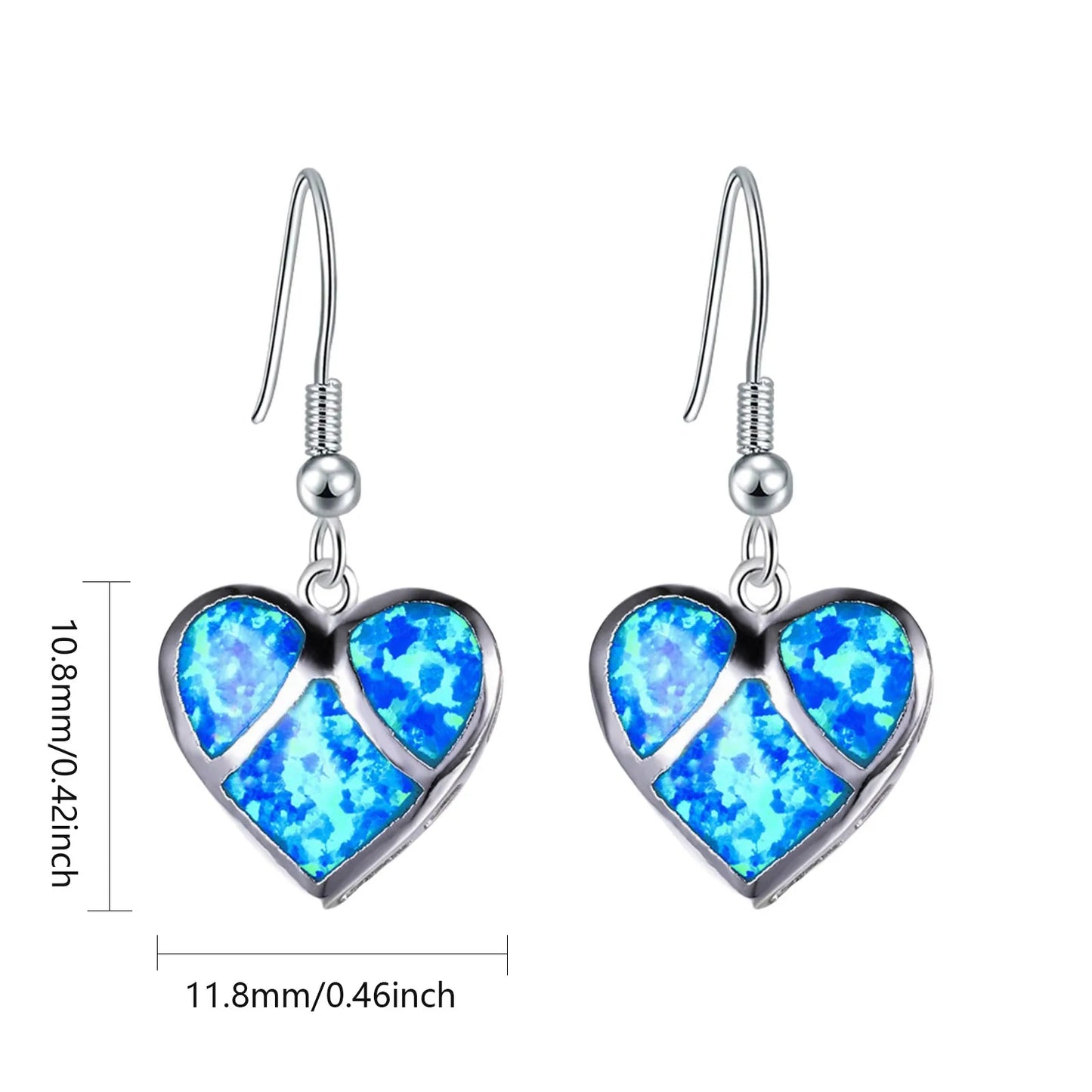 Aobao TikTok Viral Opal Heart Earrings | Purple Crystal Accent Silver Plated Women's Engagement Jewelry-Trendy Bulk