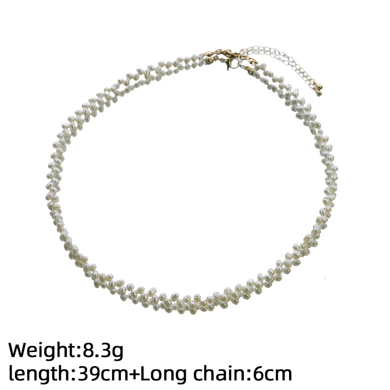 GLSEEVO Natural Freshwater Pearl Dainty Minimalist Necklace, Earrings & Bracelet Set — Bridal & Bridesmaid Gift