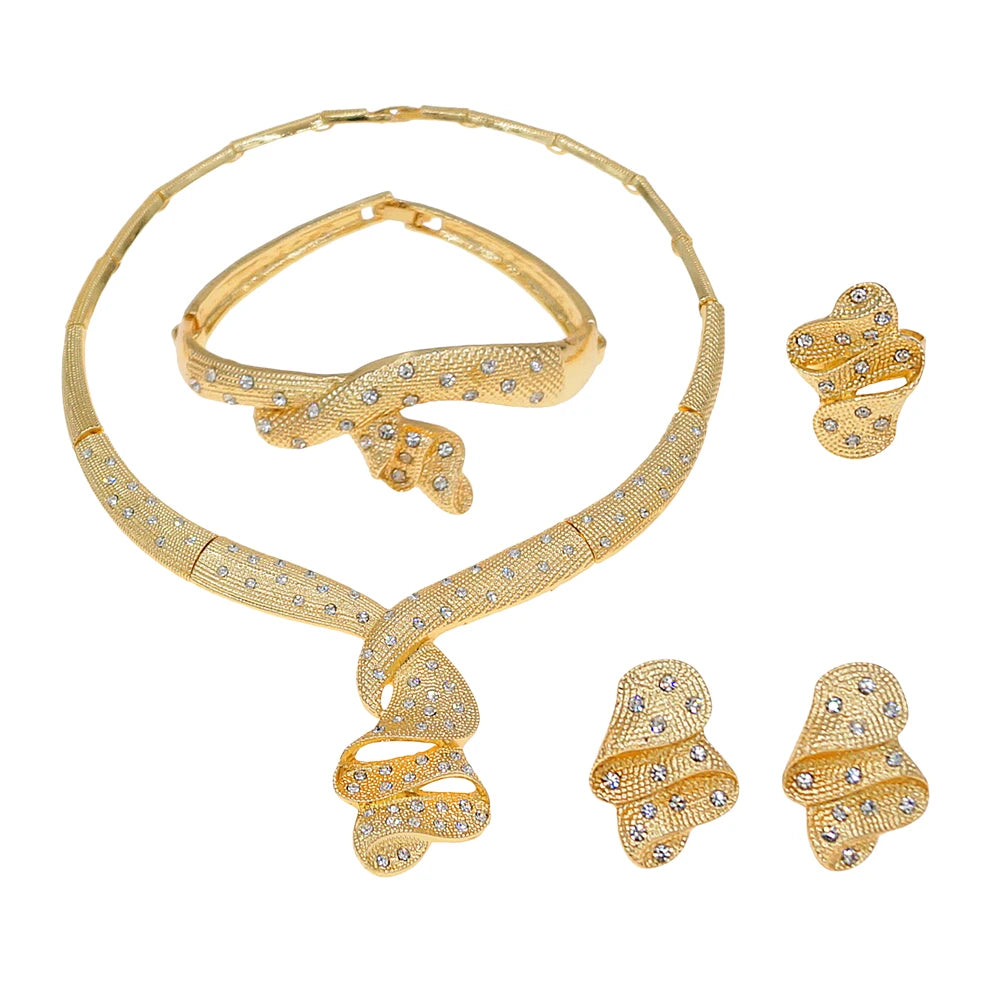 Zhuerrui Nigerian 18k Gold Plated Jewelry Set Brazil Gold Designer Wedding Jewellery Set Fashion Necklaces Jewelry SetsHB01414