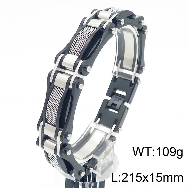 KALEN Stainless Steel Jewelry Fashion Bracelets Bike Chain Links Bracelet Homme for Men