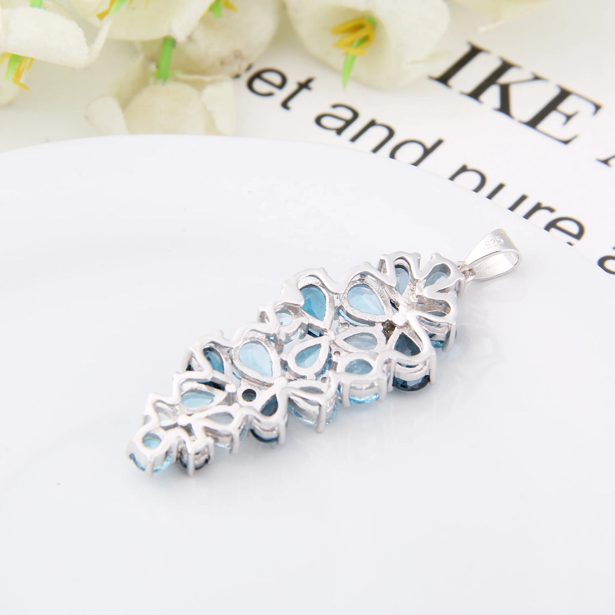 ArtistA Hot Sale Trendy Fashion Pendants Charms Jewelry 925 Sterling Silver Natural Blue Topaz Mix Gemstone Pendants