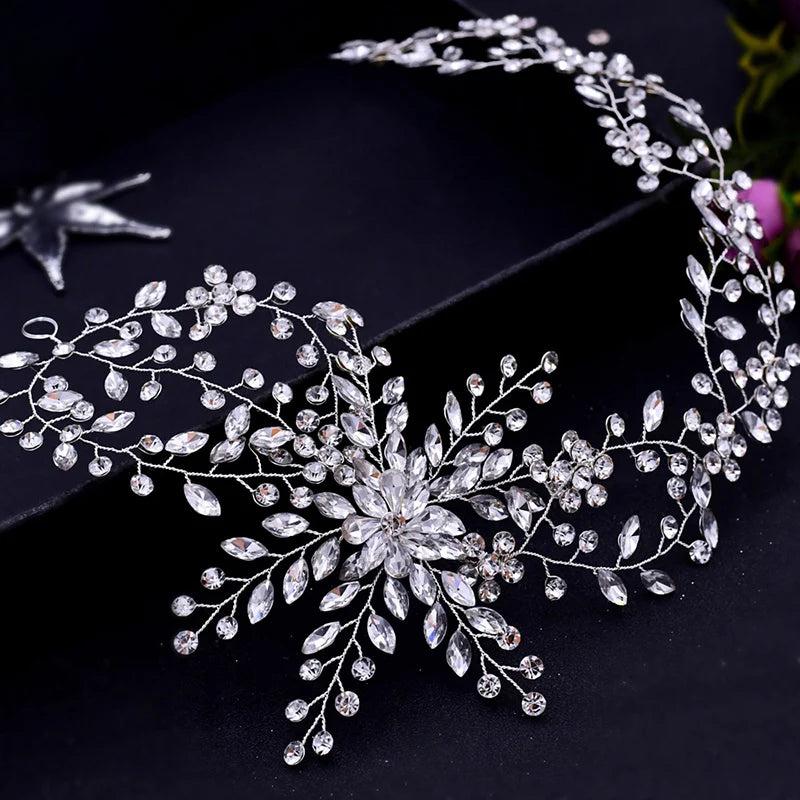 Luxury Hair Accessories Headband Women Bridal Crystal Rhinestone Headpiece for Women Party Prom