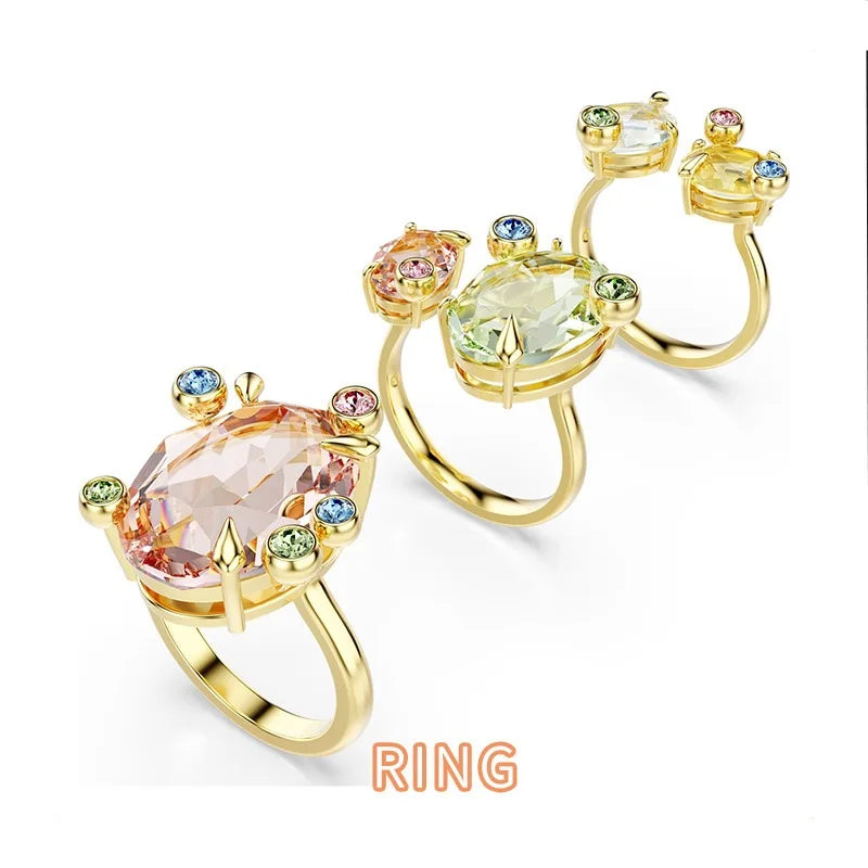 XOTICA Austria Multicolored Series High-Quality Flower-Shaped Crystal Jewelry Set, Jewelry