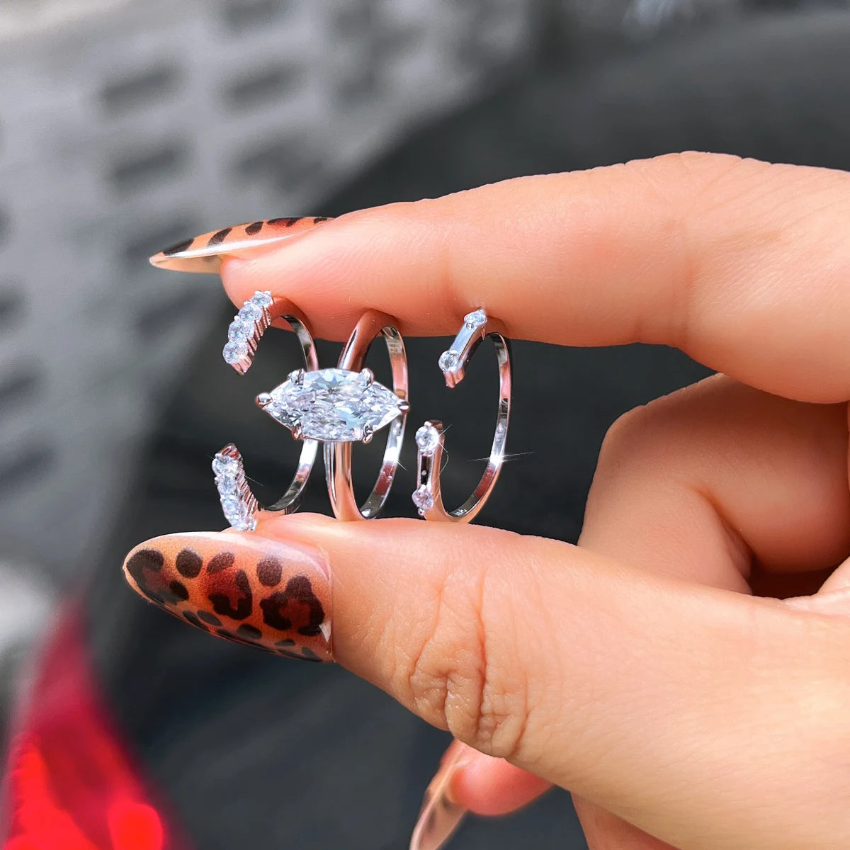 S&S 925 Sterling Silver CZ Stackable Ring Collection – Adjustable & Sized – Collection
