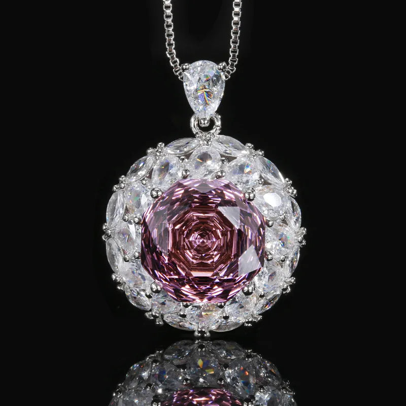 Gemfiori High Quality Luxury Jewelry Brass Gold Plated Millennium Cut Dried Rose Round Temperament Set Women