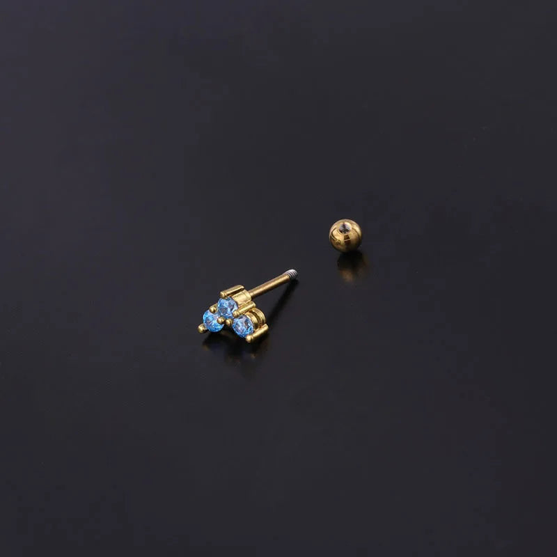 S&S Stainless Steel AAA Zircon Ear Bone Nail Studs | Gold & Silver | 6 Designs
