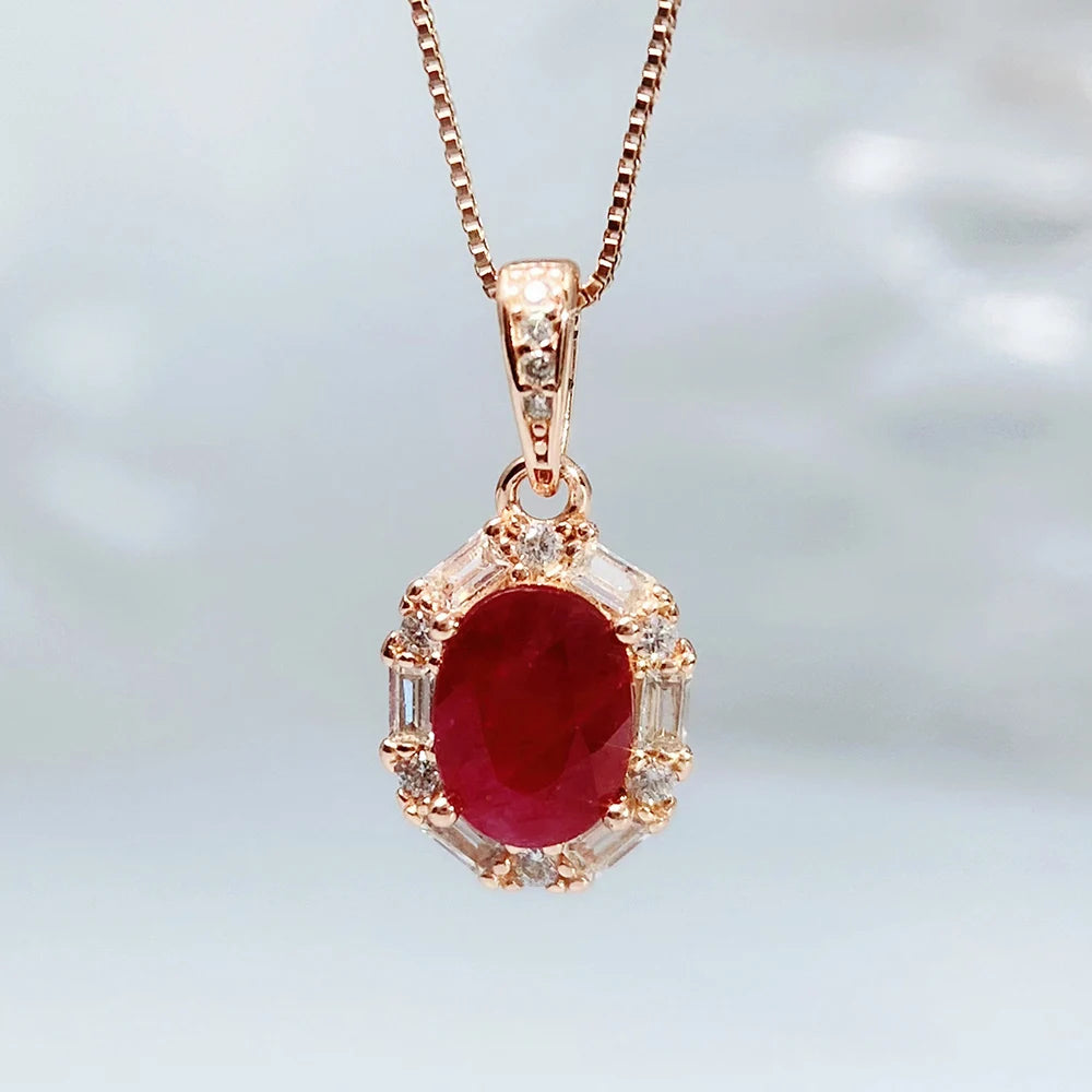 Gioiellieri Vintage Ruby Pendant with Natural Red Gemstone for Women 925 Sterling Silver July Birthstone Fine Jewelry Handmade Luxury Gift
