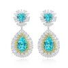 Gemfiori Vintage Sterling 925 Silver Drop Earrings Rhodium Plated Pear Cut Lab Grown Gemstones Women's Wedding Gift Claw Setting