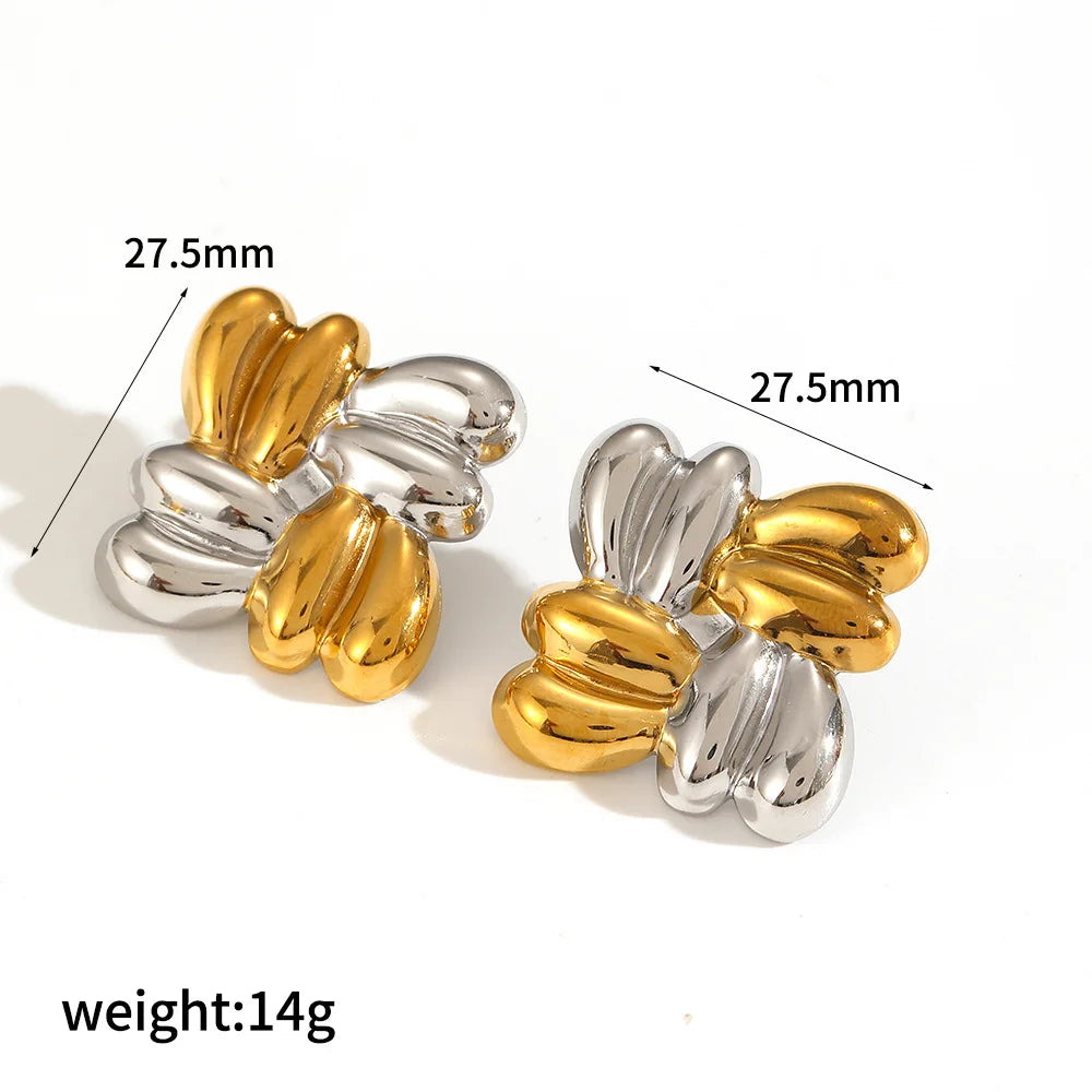 S&S Geometric Line Stud Earrings | 18K Gold Plated | S&S