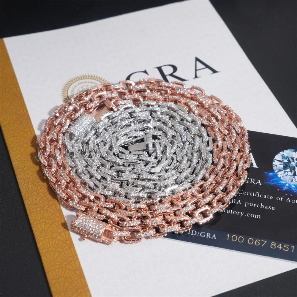 S&S 925 Sterling Silver Moissanite Necklace & Bracelet Set – GRA Certified – Silver & Rose Gold – Collection