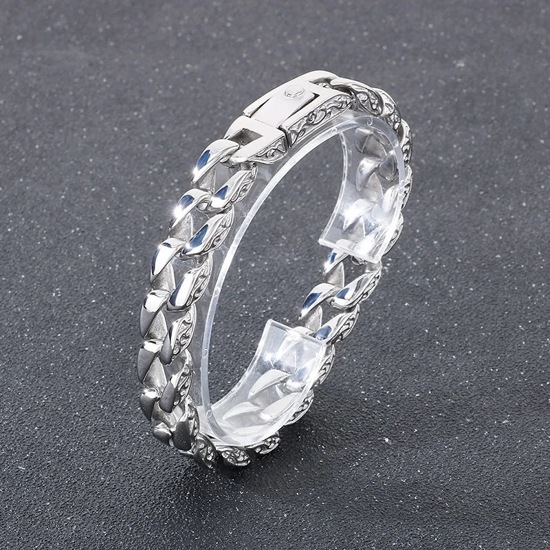 KALEN Polished/Brushed Fashion Bracelets Fine Jewelry Stainless Steel Gothic Links Bracelet