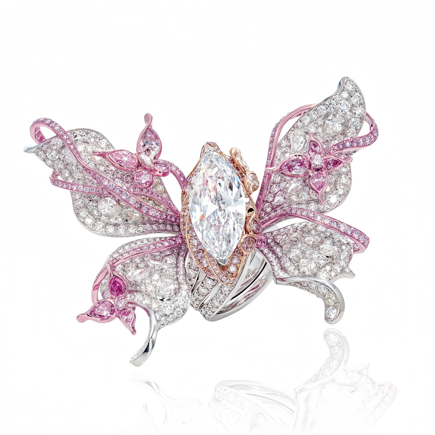 MUSHAN Jewelry Factory Luxury High Carbon Diamond 3D Butterfly Ring 925 Sterling Silver Promise Engagement Wedding Rings Jewelry