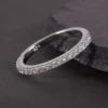 Gemfiori KH069 Abiding Manufacturer 1.5MM Multiple Color Stone Waterproof 925 Silver Thin Gold Plated Band Rings
