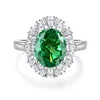 High Quality Fine Jewelry 925 Sterling Silver Green Zircon Ring for Women Gifts Emerald Luxury Women's Green Stone Ring Jewelry