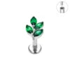 ASTM F136 Titanium 16G Internal Thread Zircon Inlay Labret Flat Back Lobe Helix Tragus Moon Cross Earrings Piercing Jewelry