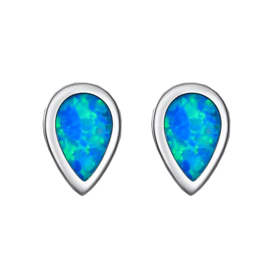 Dainty Blue Opal Teardrop Earrings  Cute Fairy Inspired Jewelry Bulk Supply for Women