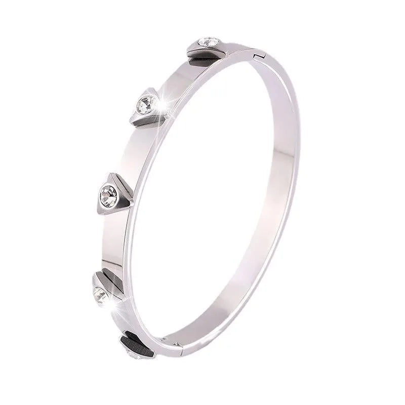 REBEL Stainless Inoxydable Stainless Steel 18K Gold Plated Roman Women Fashion Jewelry Bracelets Bangles