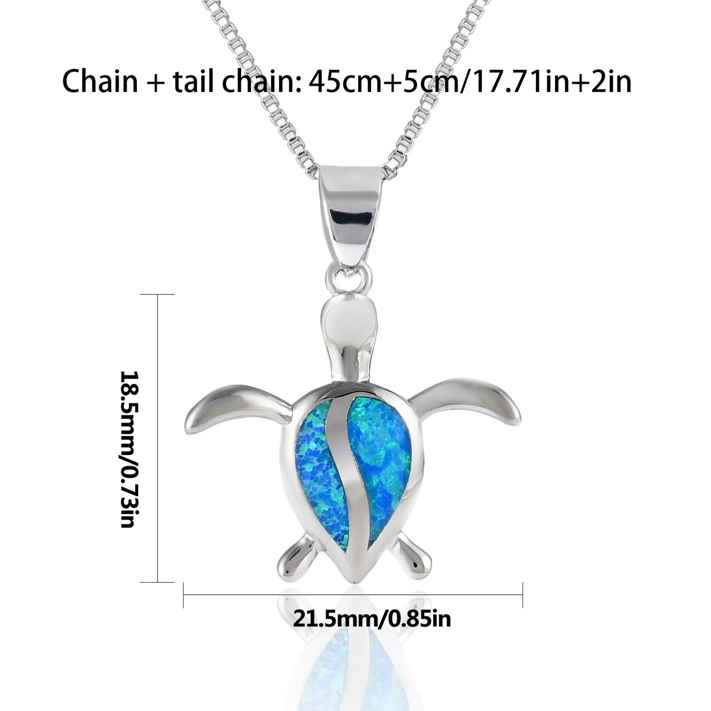 Aobao Vintage Opal Gemstone Pendant Necklace Silver Plated Copper Alloy Box Chain Women's Jewelry