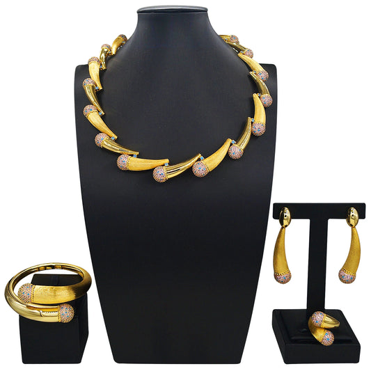 Zhuerrui New Design Sense Jewelry Set American High-end Diamond Series Ladies Classic Inheritance Wedding Four SetsHZ25014251