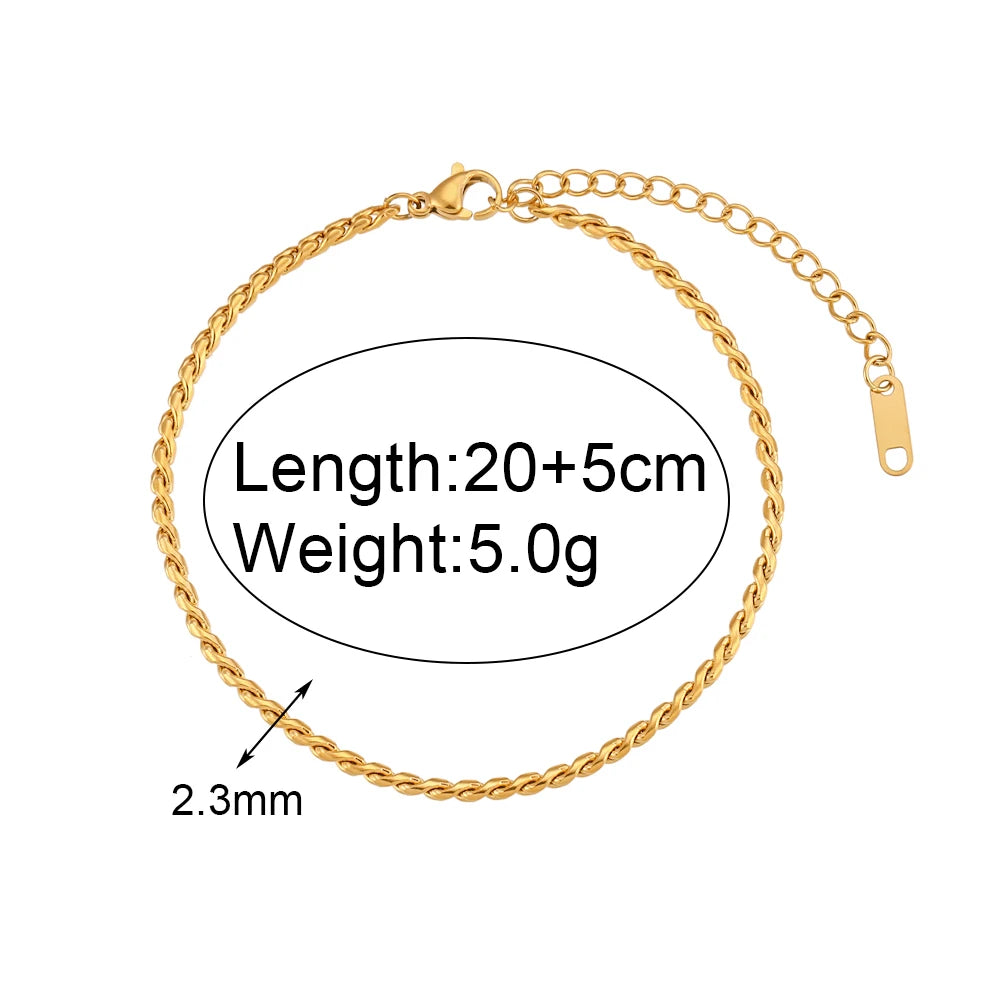 Dreamshow Jewelry Anklet Set Fresh Water Pearl 18k Gold Plated Stainless Steel Anklets for Women