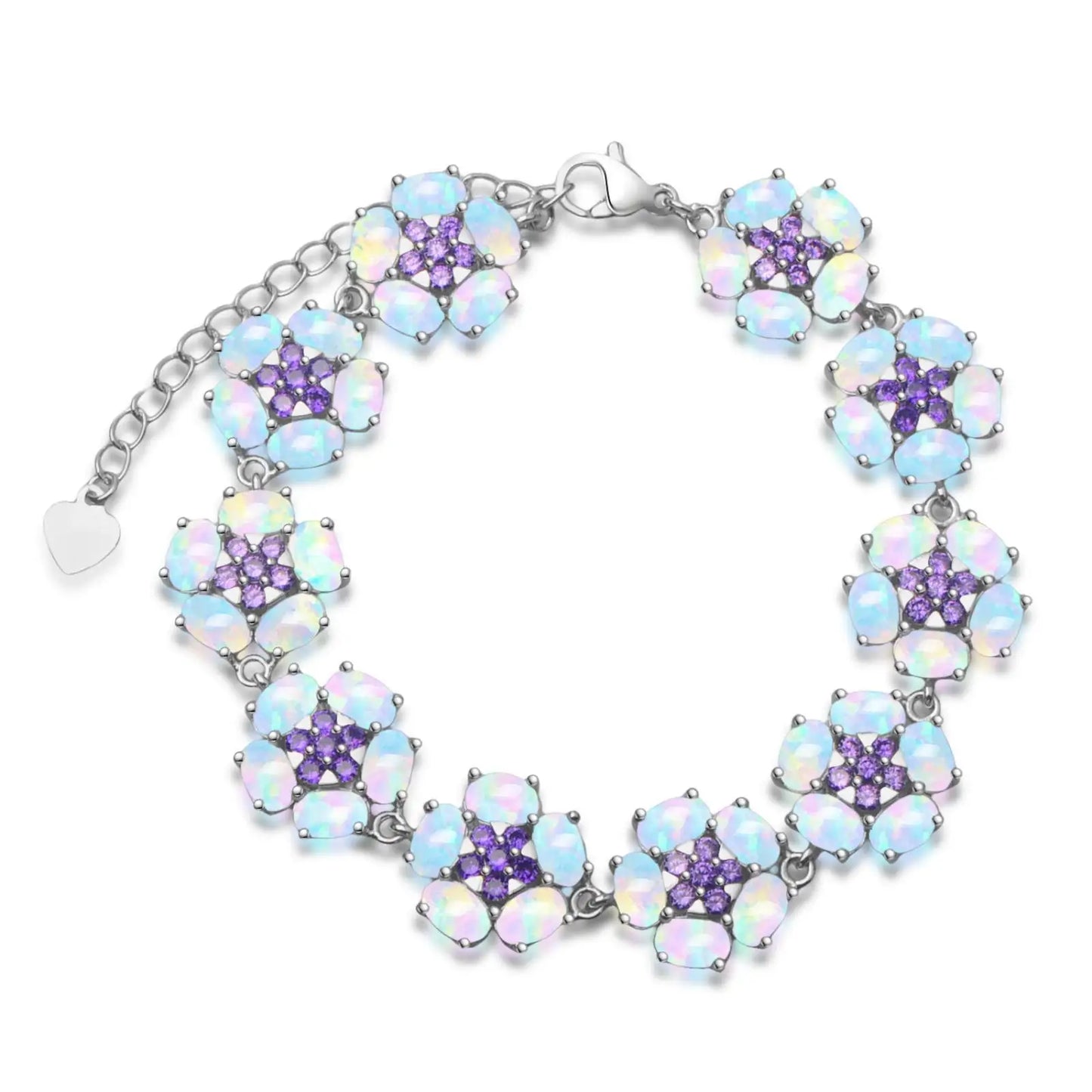 New Women's Xia Wei Flower Beaded Bracelet Opal Trendy Brass Gold-color Plated Jewelry Inlaid Gemstone Fashion Anniversary