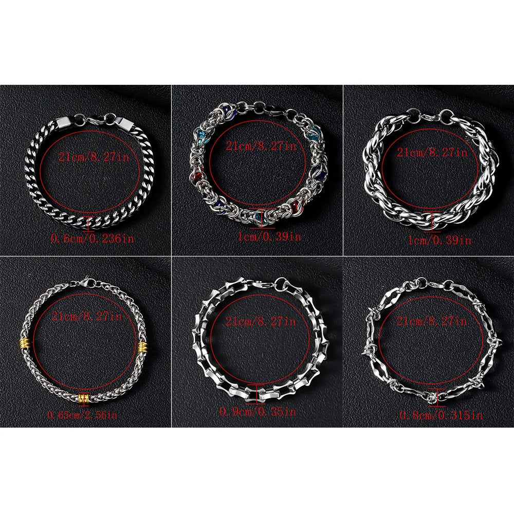 REBEL Stainless Steel Men's Minimalist Bold Punk-Inspired Premium Cuban-Link Chain Bracelet-Gift Jewelry