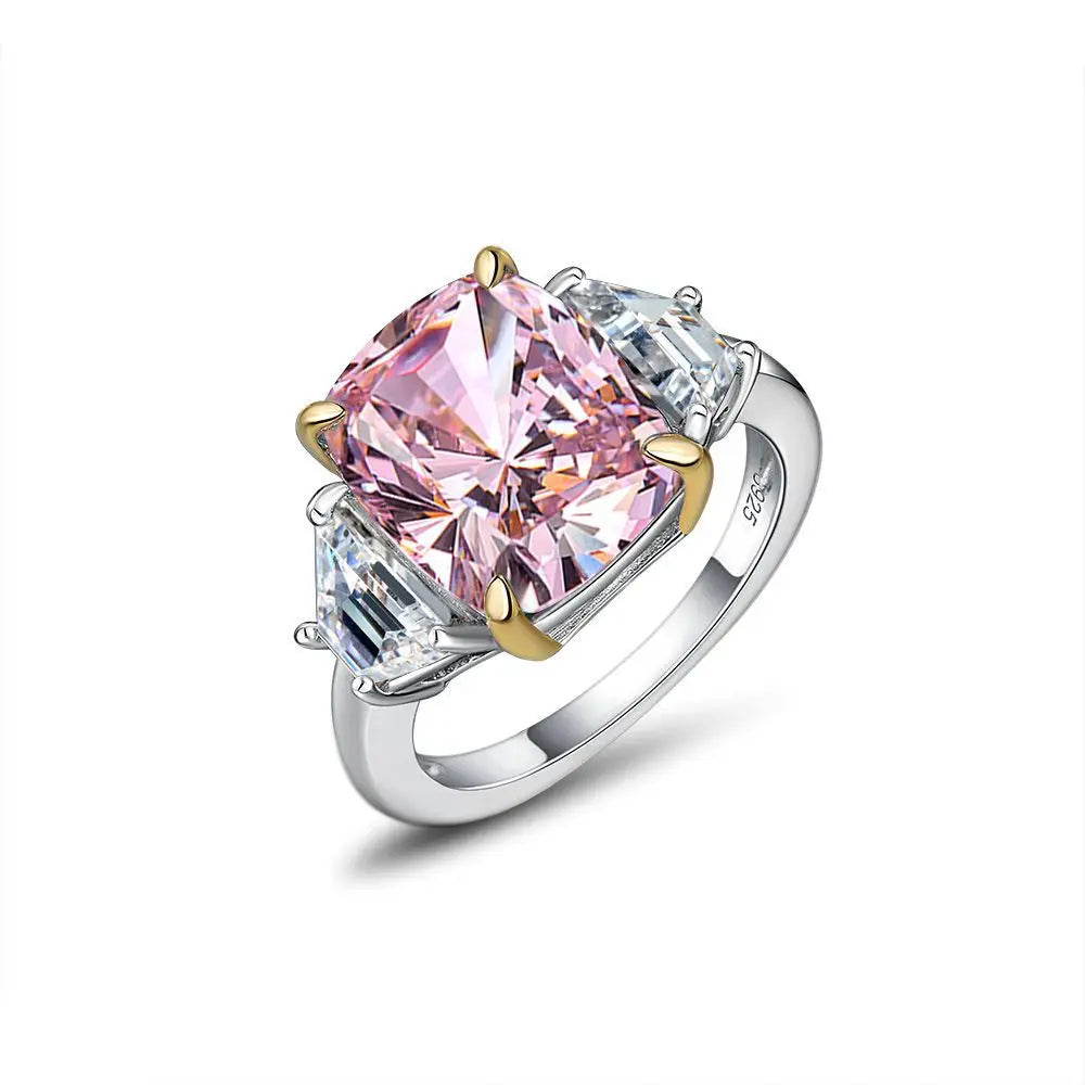 MUSHAN Jewelry Factory 10*12  6 Carat Pure Silver With Imitation Diamonds Simple and Elegant European and American Style