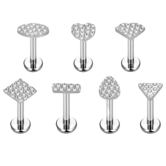 ASTM F136 Titanium 16G Various Styles Ear Nose Studs Labret Lip Earrings Cartilage Tragus Helix Lobe PVD Plated Piercing Jewelry