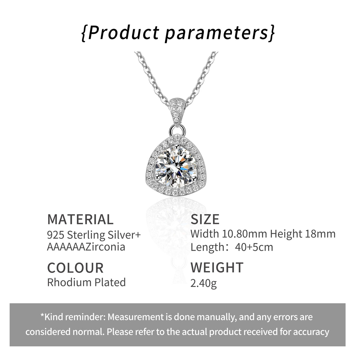 ArtistA 925 Sterling Silver Shiny CZ Fine Jewelry Sets Women Shiny Triangle 6A Zircon Earring Necklace Ring Parties Weddings
