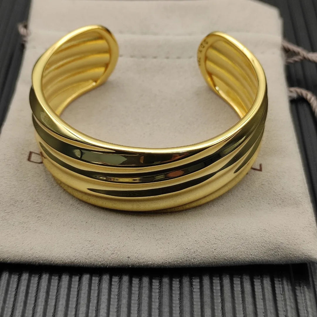 FASHIONISTA DY High-Quality 24mm Gold-Plated Bracelet, Unisex Silver-Plated Bracelet for Men and Women, Jewelry