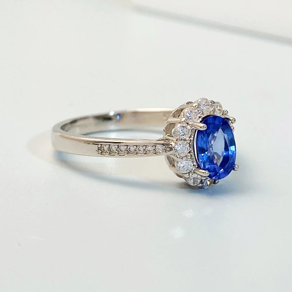 Gioiellieri Natural Tanzanite Ring for Engagement with 925 Sterling Silver December Birthstone Blue Gemstone Fine Jewelry Luxury Wedding