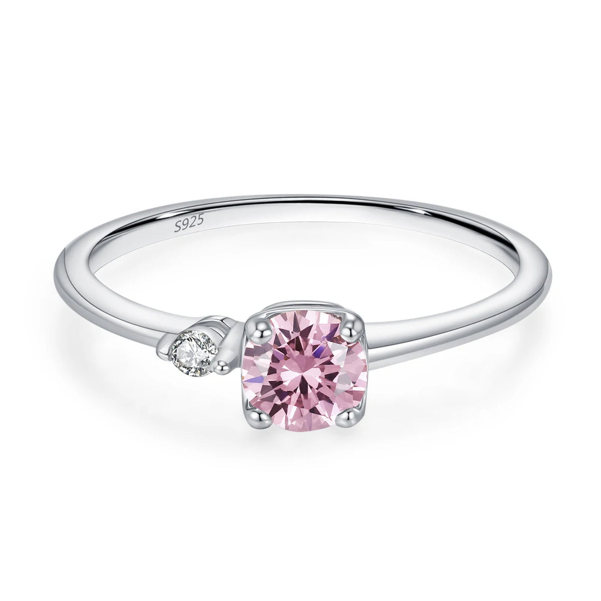 Wholesale Waterproof 5A 8A Pink Cubic Zirconia Rings 925 Sterling Silver OEM ODM Custom Factory Direct Ring Jewelry Manufacturer