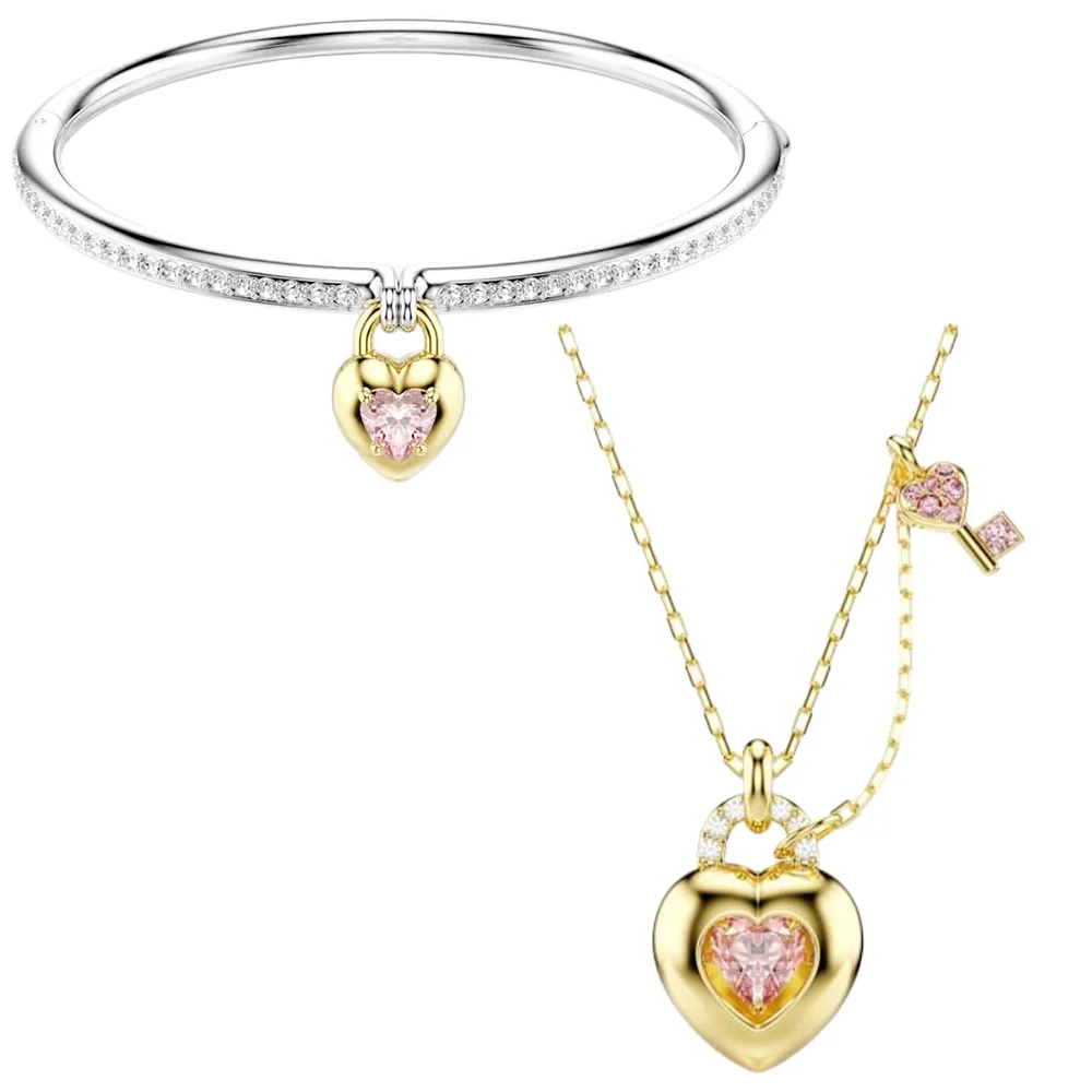 S&S Vintage Copper Zircon Jewellery Combo Set | Bee, Heart & Lock