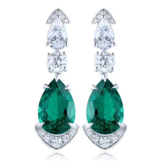 Gemfiori Zhanhao Gemfiori S925 Sterling Silver Earrings High End Pear Shaped High Carbon Diamond Silver Gold Plated Earrings