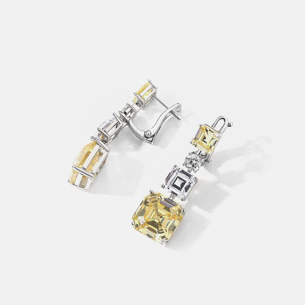 MUSHAN Jewelry Factory S925 Sterling Silver Stud Earrings Light Luxury and HighEnd HighCarbon Diamond Electroplated Gold Jewelry