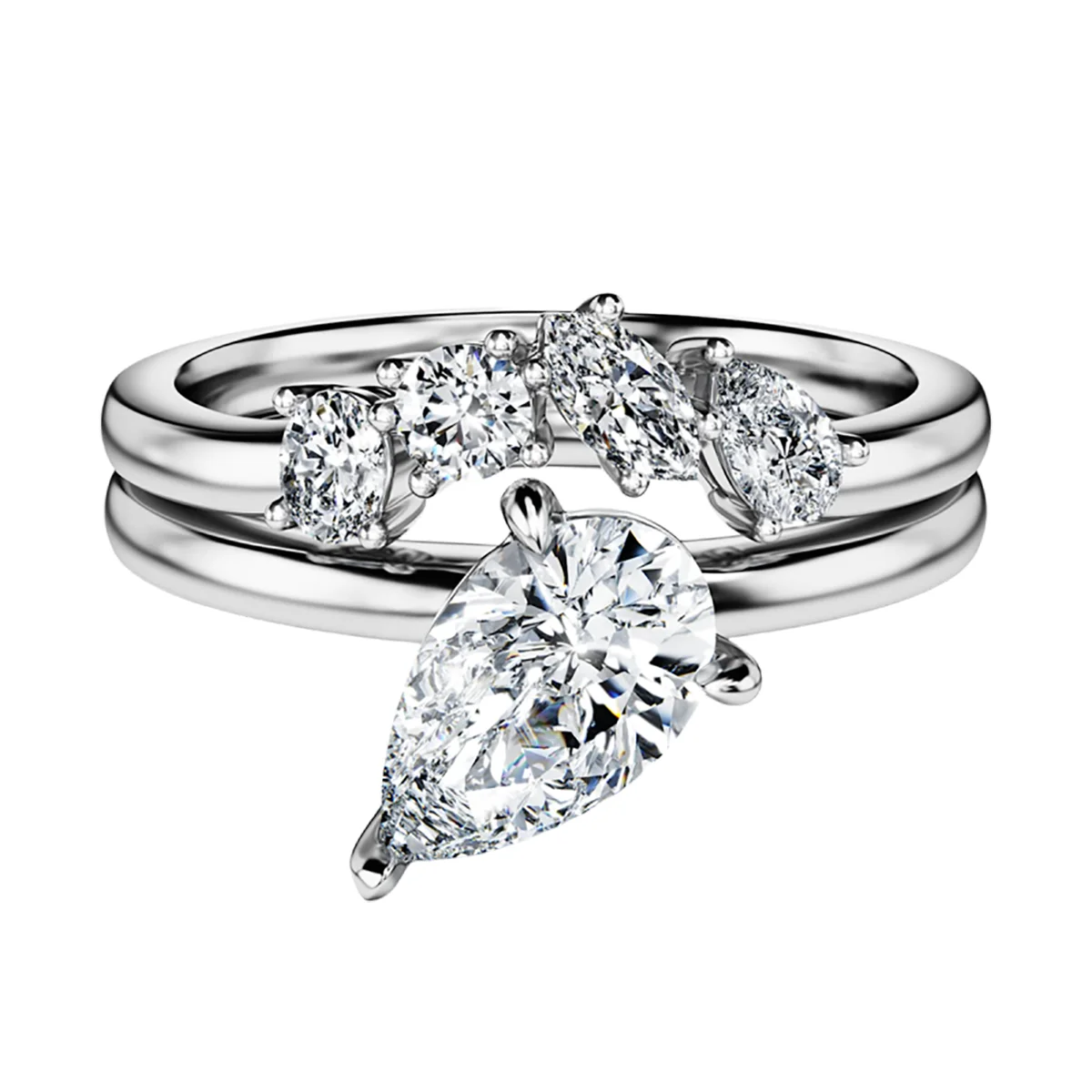 S&S Vintage Fancy Elegant Brass Zircon Ring Long-lasting Bright Shine Wedding Engagement Jewelry for Fashion Women