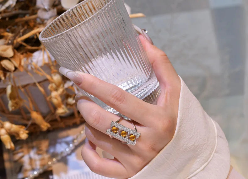 MuShan Jewelry Factory Original New Product Arch Bridge Ring with Female Personality Design 925 Silver Inlaid Zircon Ring