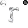 S&S ASTM F136 Titanium Labret Stud | Zircon | 83 Designs | Titanium & Gold