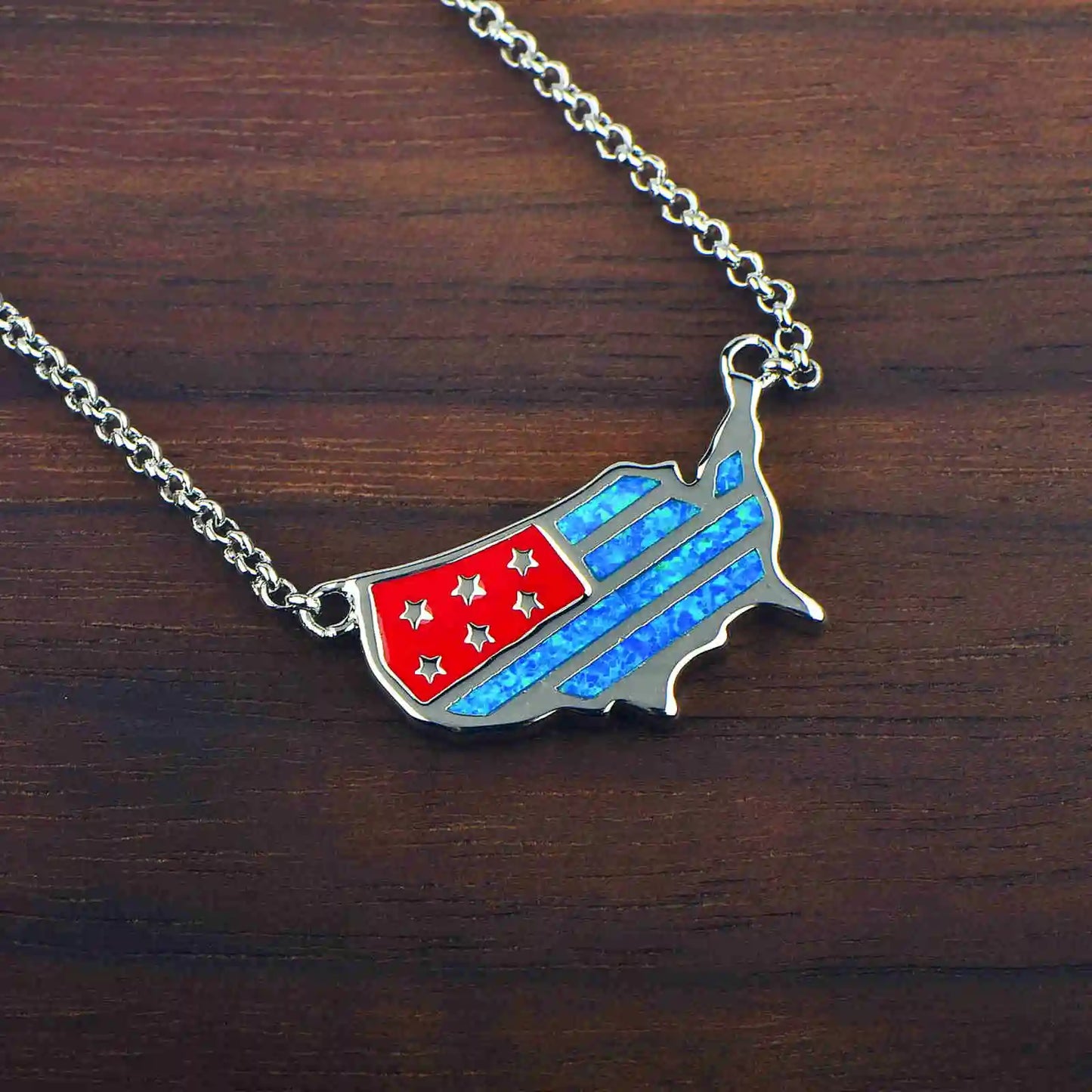 Flag Shape Opal Pendant Necklace | Gold Plated Brass Copper Alloy | Christian TikTok Ins Fashion Sporty Style | for Party