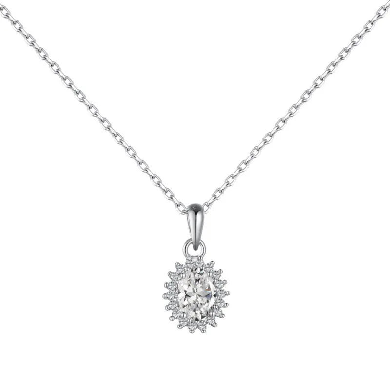 Gioiellieri S925 Sterling Silver Sunflower Round Cut Zircon Necklace Earrings Jewelry Set | Classic Sunflower 2-Piece Set for Women