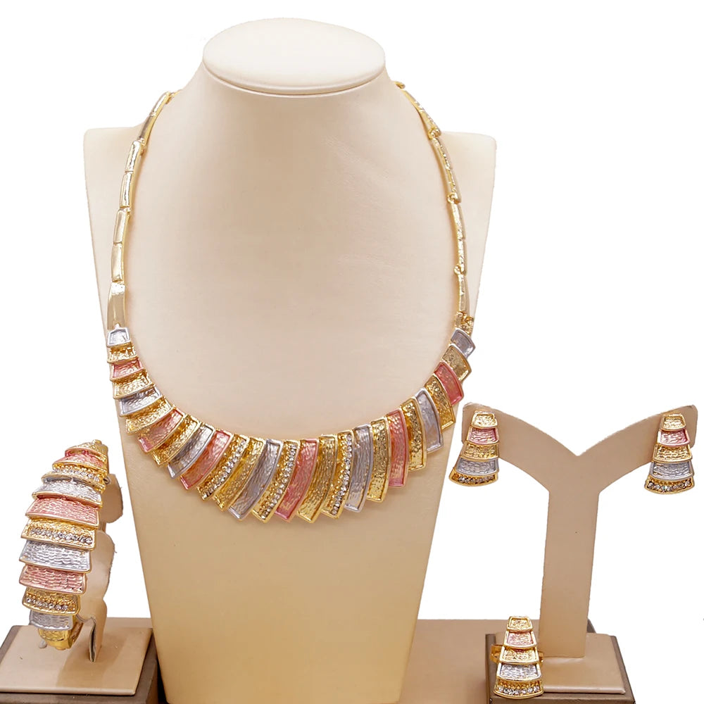 Zhuerrui I Love You Hug and Kiss Xoxo Queen Crown Big Earrings Jewelry Sets Wedding Costume Dubai Fine Necklace Jewelry Set