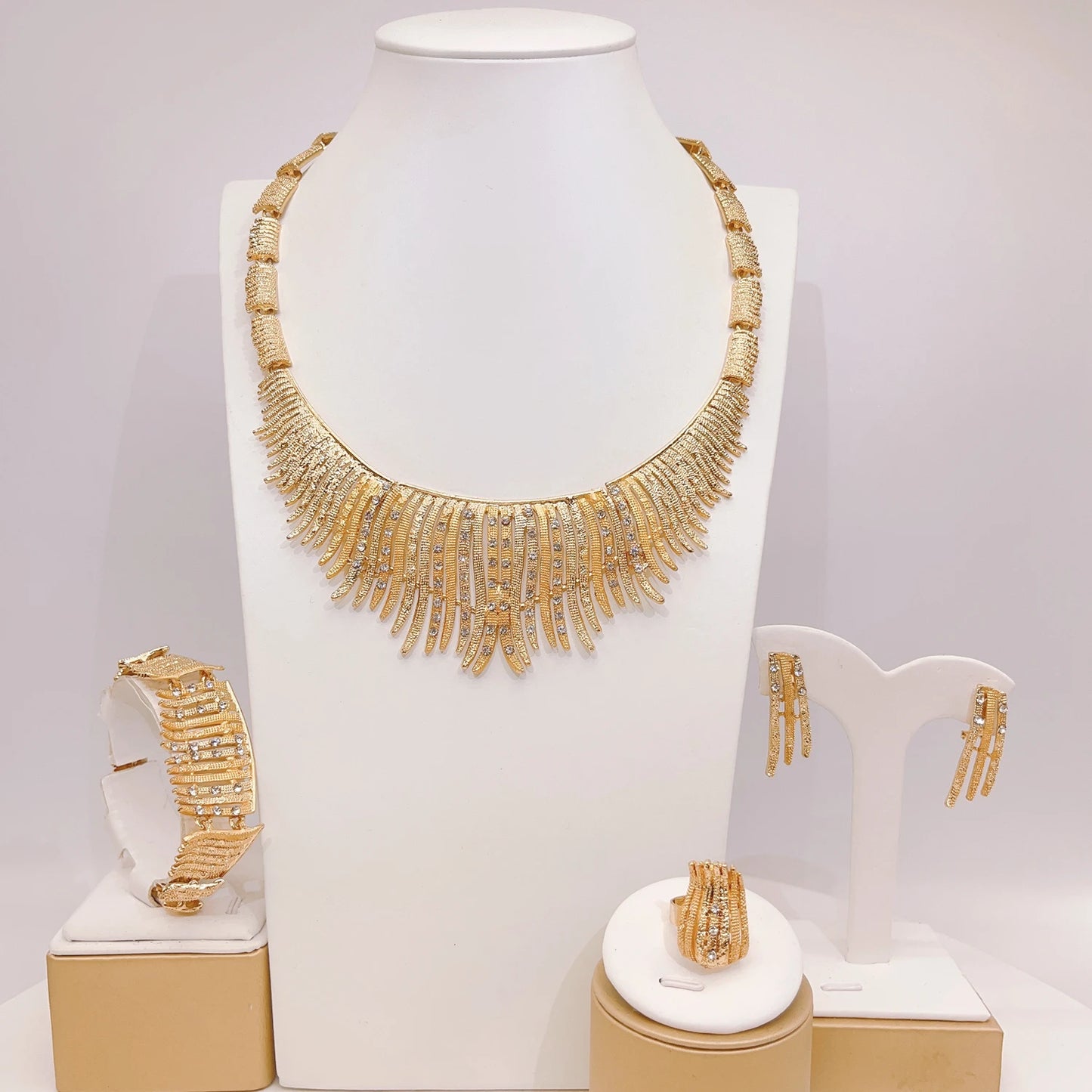 Zhuerrui Wholesale Luxury Gold Jewelry Sets Cheap Bead Bridal Necklace Jewelry Set Beautiful Women Christmas Gifts HA2388814