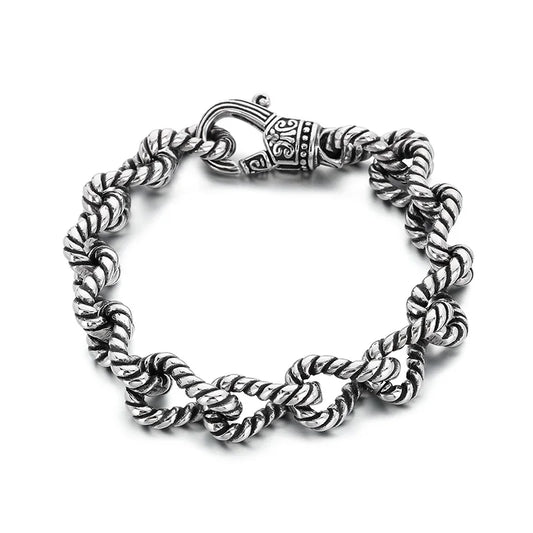 KALEN Fine Jewelry Men Gothic Bracelets Stainless Steel Rope Links Fashion Bracelets Bangles