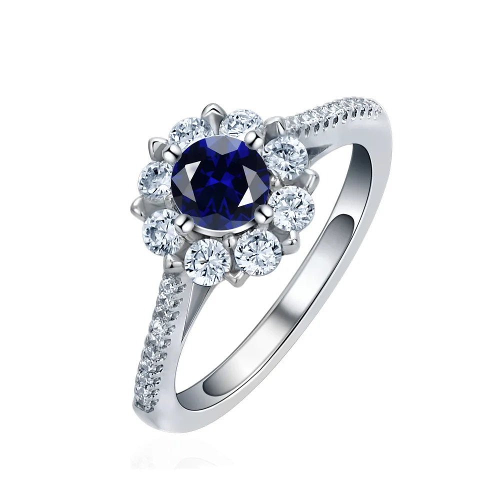 MuShan Jewelry Factory 925 Sterling Silver Rings Bands for Women Snowflake Flower Shape Cz Zircon Gemstones Ring Fine Jewelry
