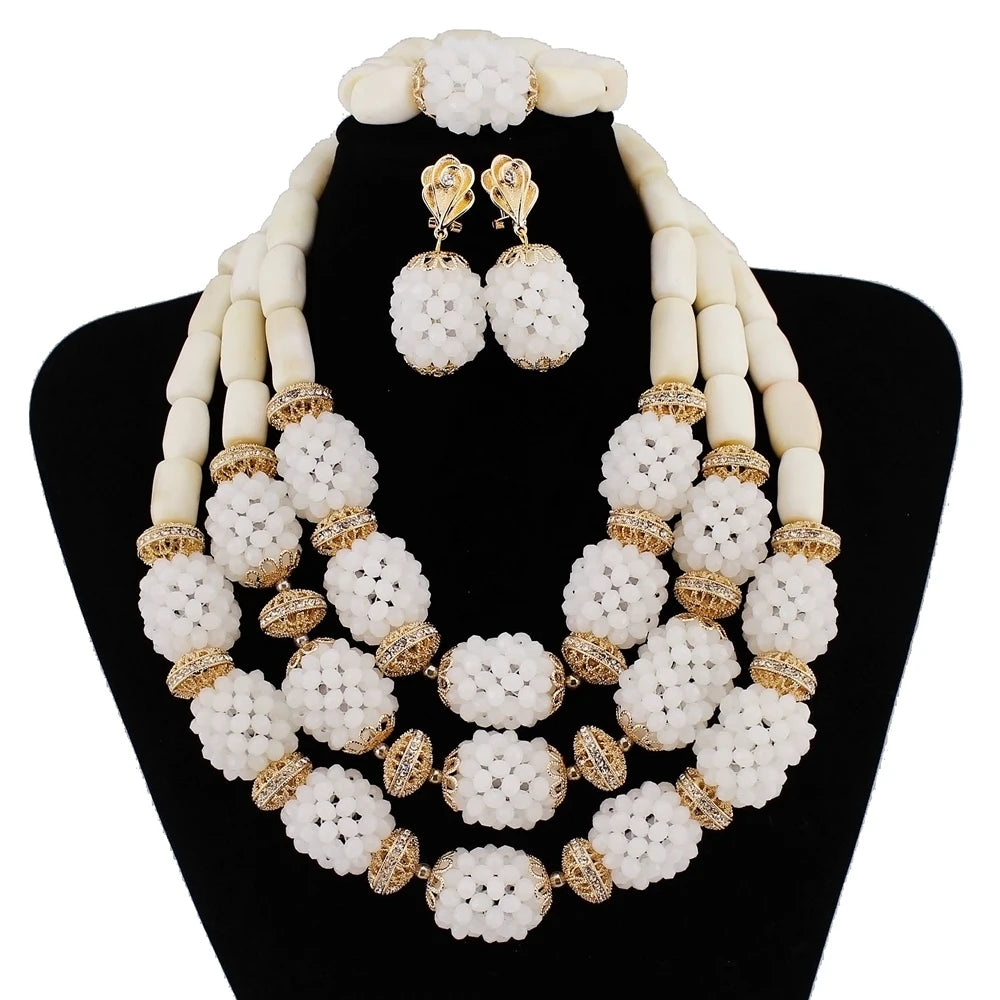Zhuerrui Handmade Woven Beaded Jewelry Bohemian Style Red Necklace Set Wedding Party Jewelry Set YL001