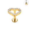 Wholesale G23 ASTM F136 Implant Grade Titanium Internal Thread Labret Ear Stud Zircon Helix Tragus Lip Body Piercing Jewelry